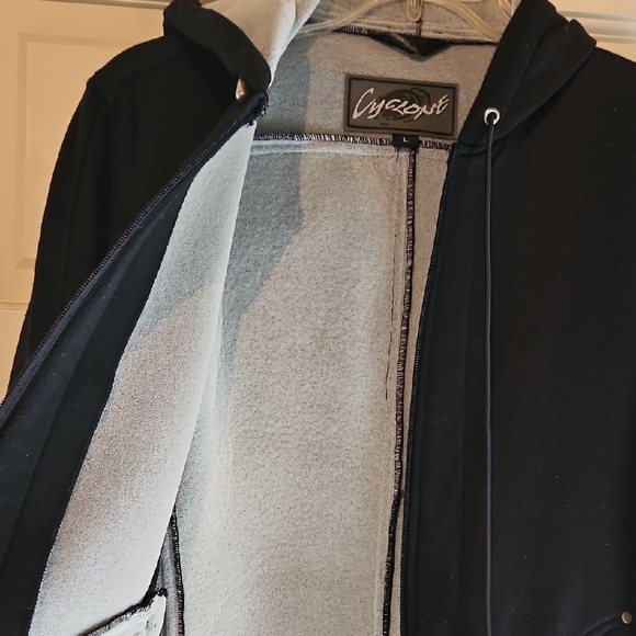 Women's Black Zip-Up Sweatshirt - Picture 4 of 6